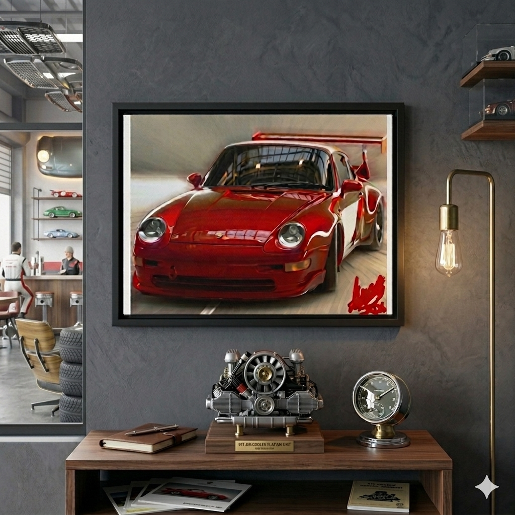 Framed canvas Velyon Velocity Crimson - Juanky Studio