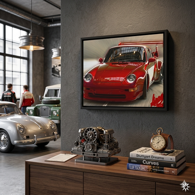Framed canvas Velyon Velocity Crimson - Juanky Studio