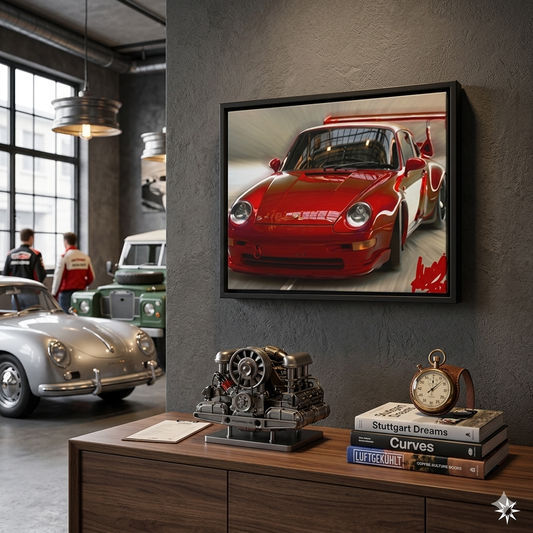 Framed canvas Velyon Velocity Crimson - Juanky Studio