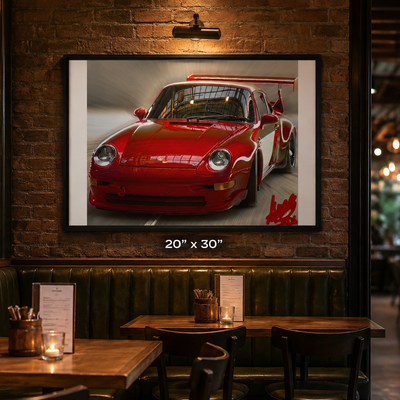 Framed canvas Velyon Velocity Crimson - Juanky Studio