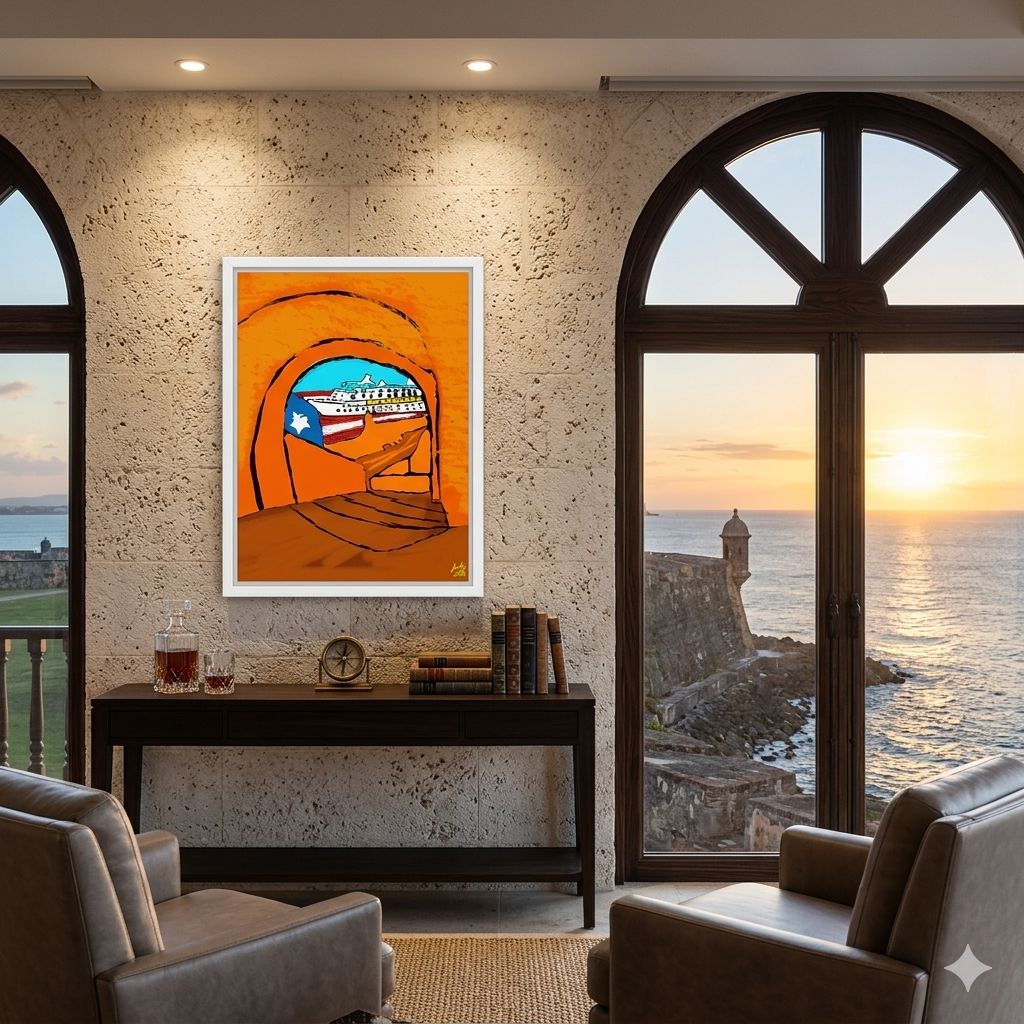 Framed canvas cruise in the morro San Juan - Juanky Studio